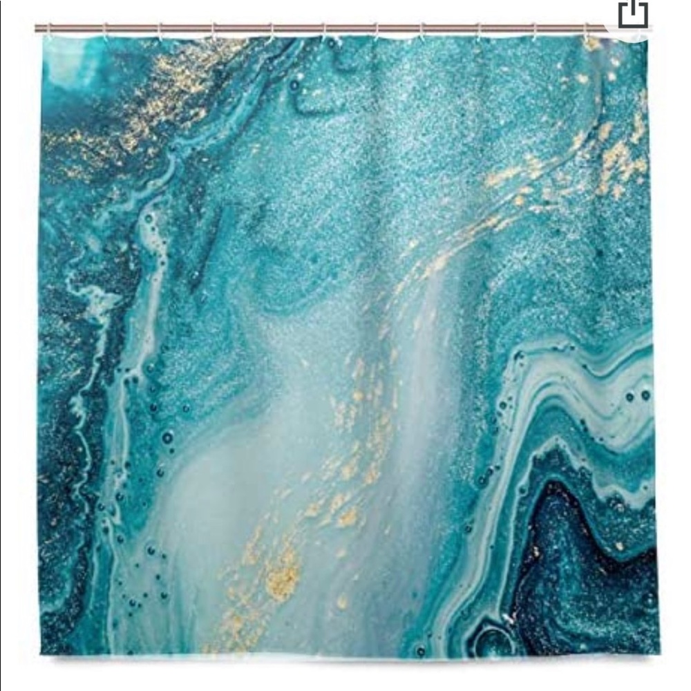 Luxury Ocean Marble Shower Curtain